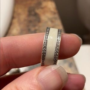 New Size 8.5  SS Hearts of Pandora Enamel ring